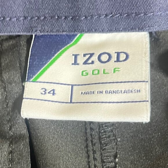 Izod Golf Pants Mens Flat Front Performance Pants Black Size 34x30 - Picture 7 of 10